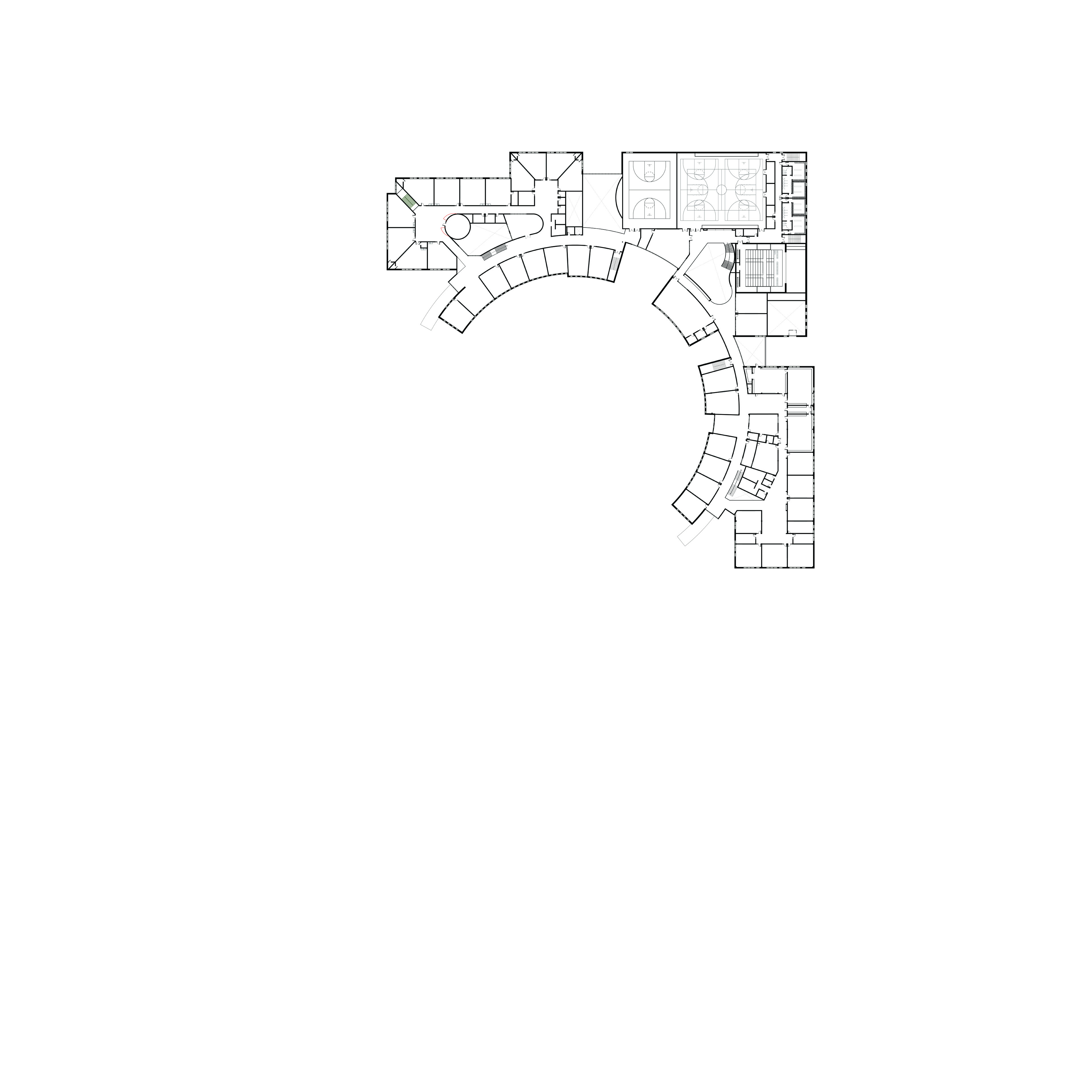 Aerial view of second floor of site
