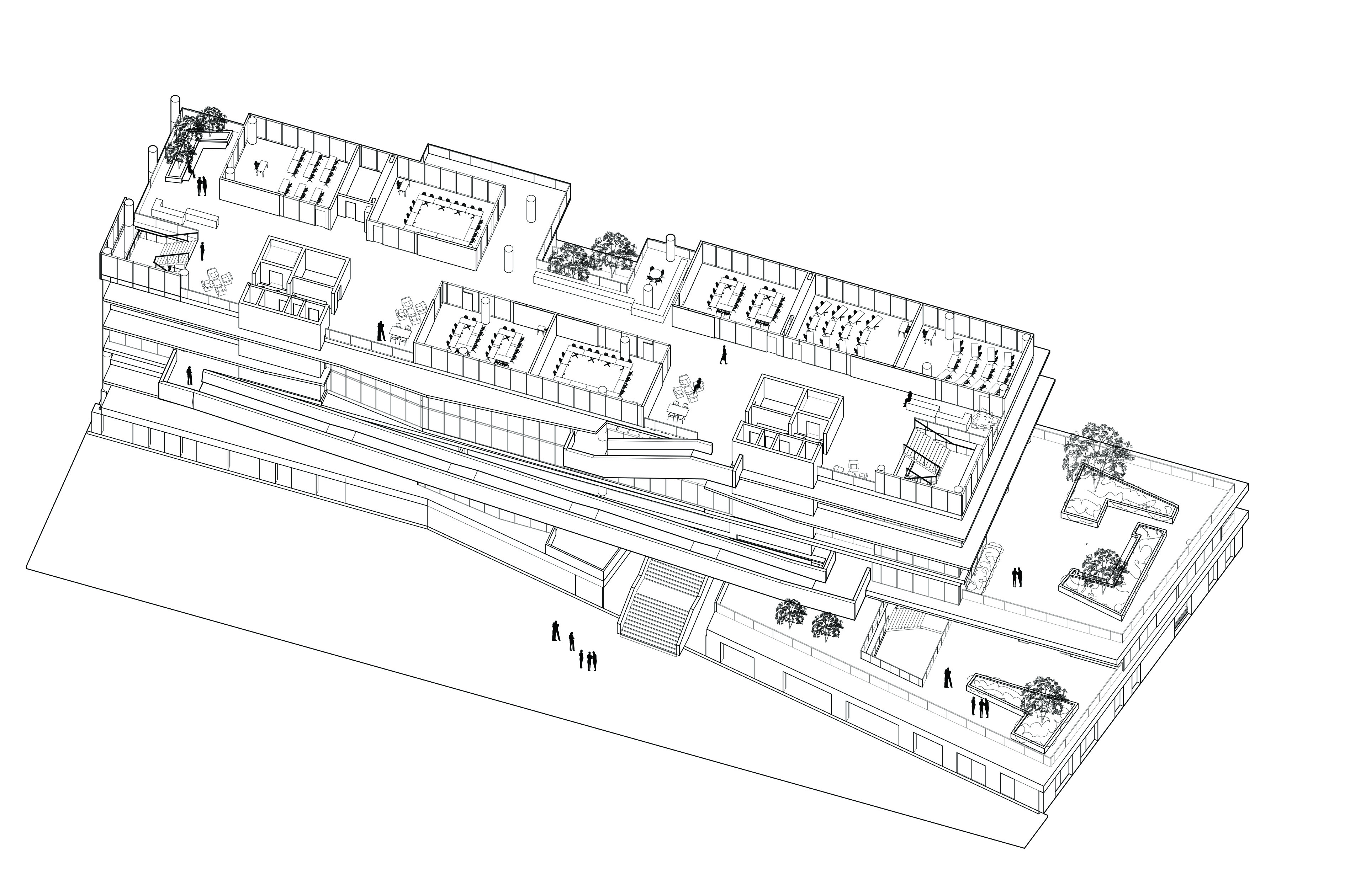 Detailed aerial view of plan for site 