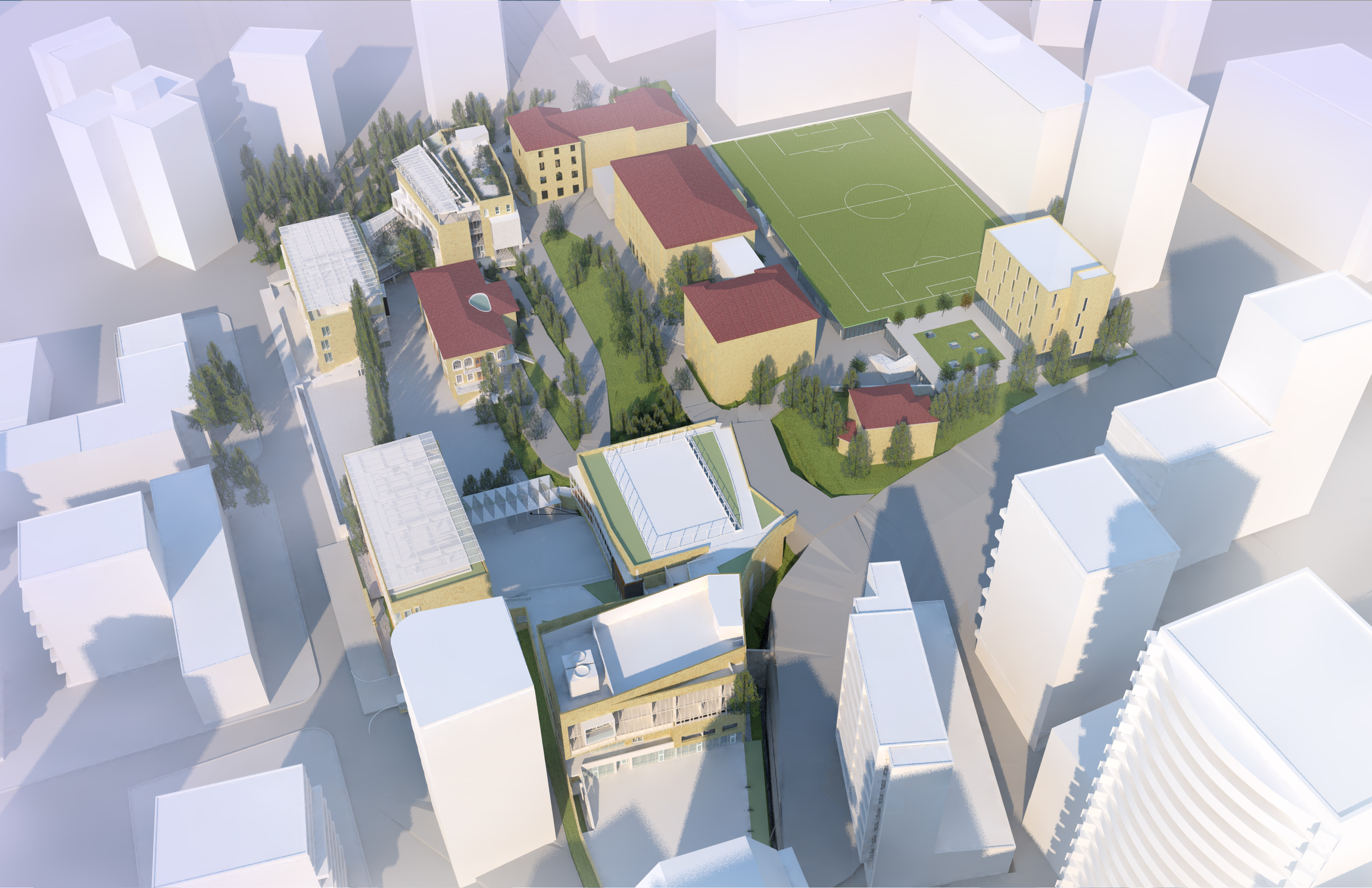Rendering of master plan for site