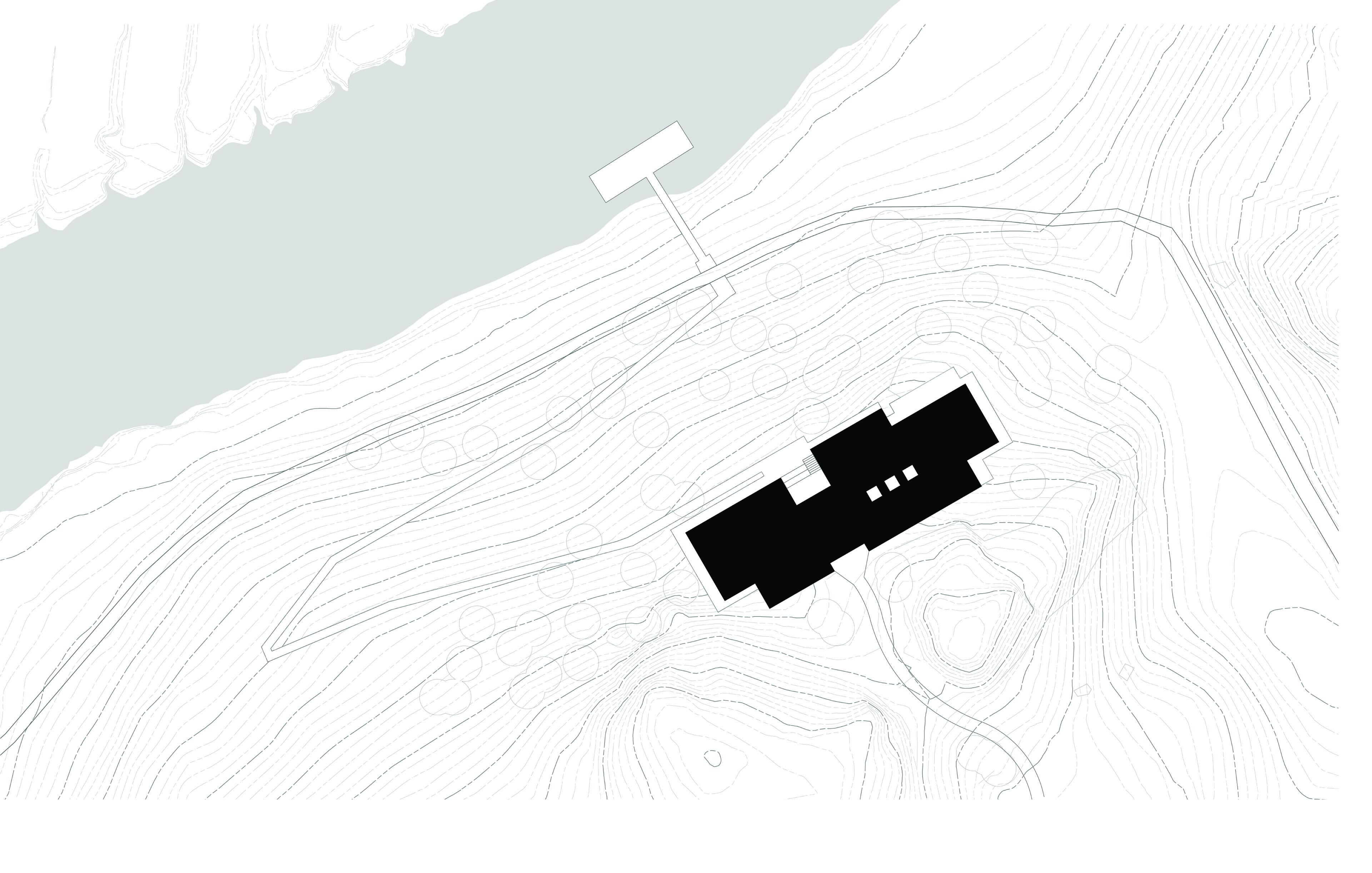 Aerial overview of site paths