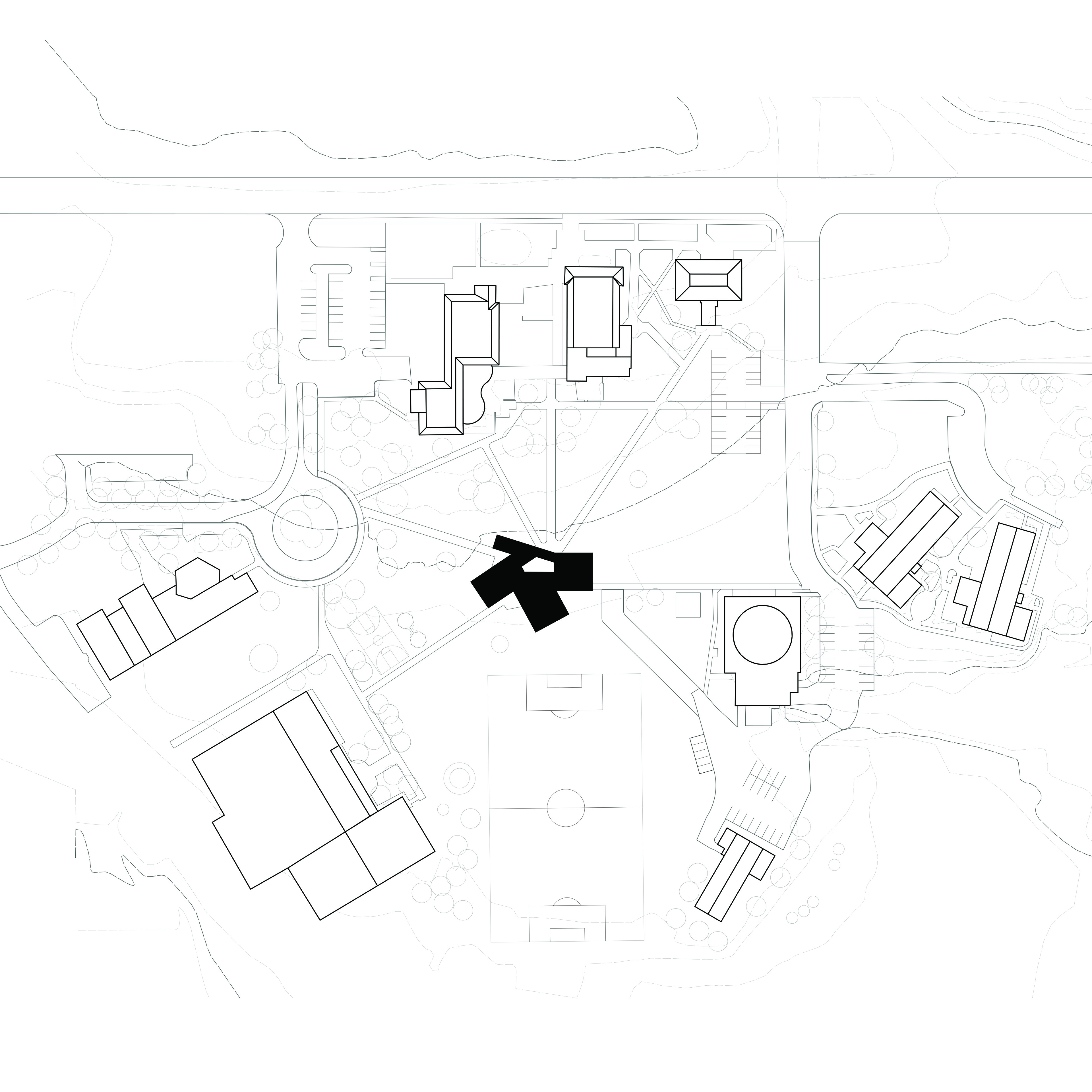 Aerial overview of site plan
