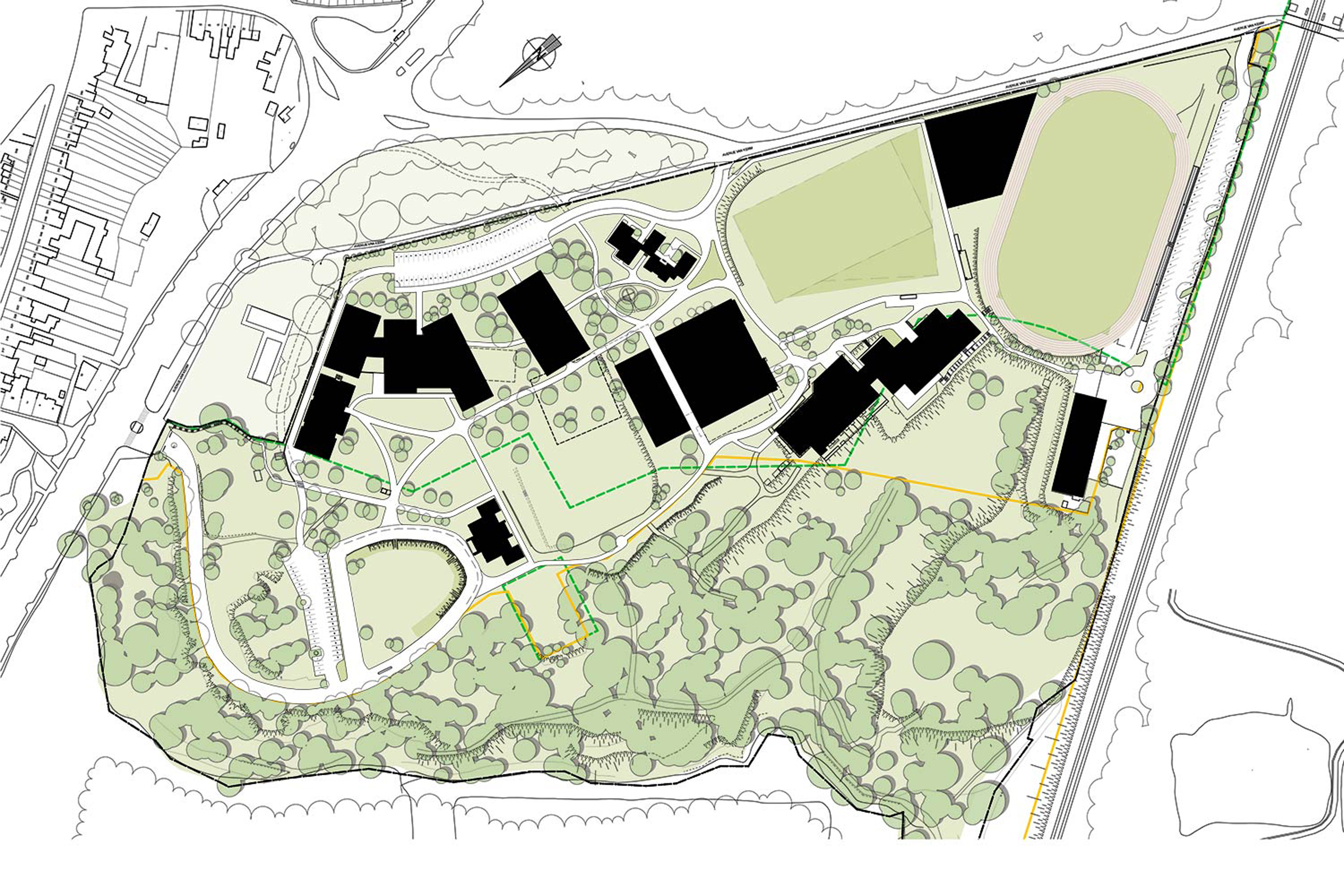 Aerial view of master plan